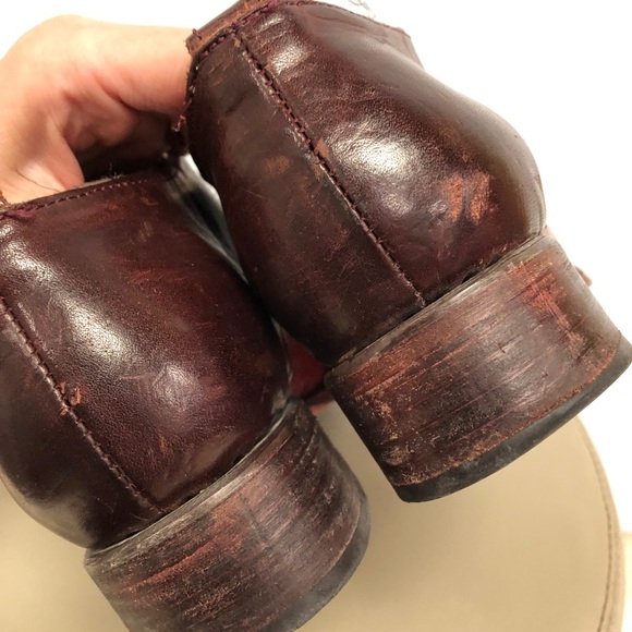 FREE BIRD MABEL RED WINE EMBOSSED 100% LEATHER LOAFERS SZ 10 - Picture 6 of 8